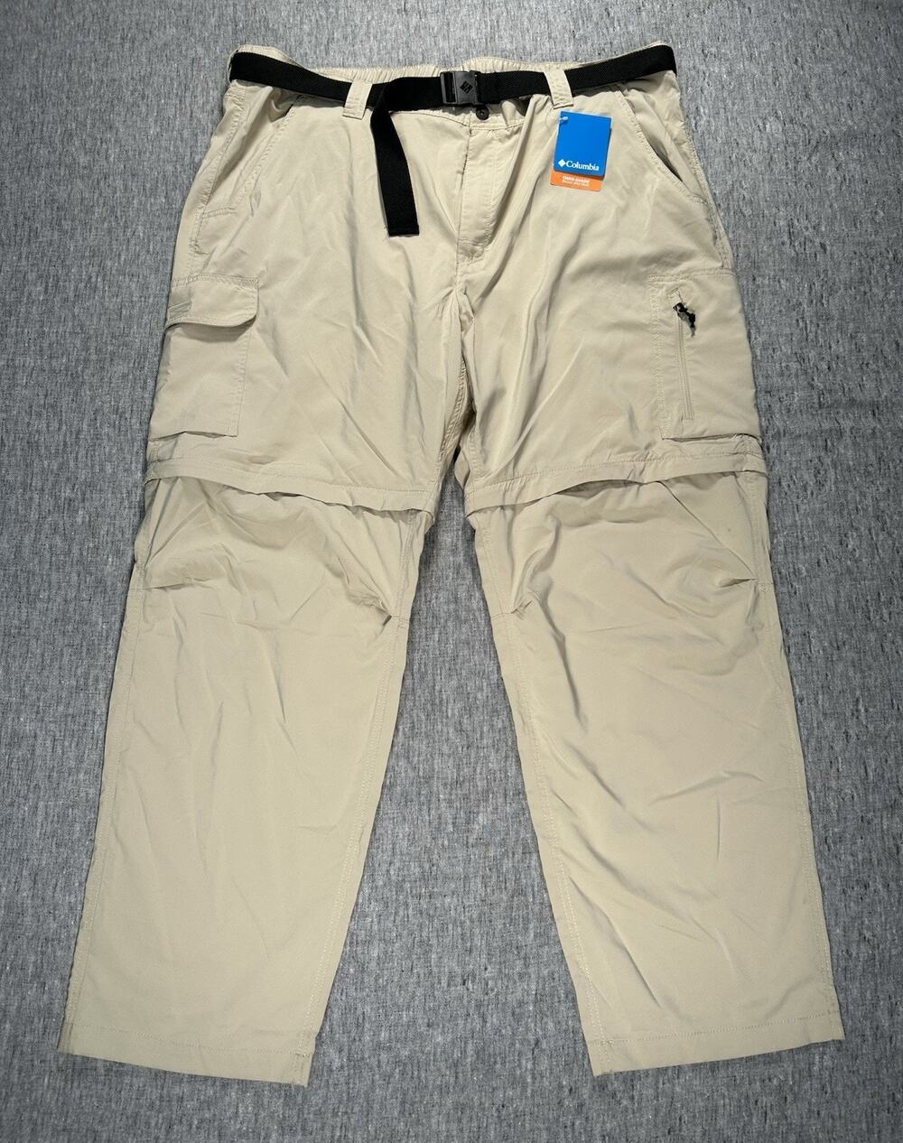 Columbia Silver Ridge Convertible Pants Mens 48x32 Beige Lightweight Hiking
